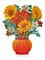 Freshcut Paper Pop Up Cards, Pumpkin Harvest, 12 inch Life Sized Forever Flower Bouquet 3D Popup Thanksgiving, Autumn, Fall Greeting Cards with Note Card and Envelope - Harvest Party Decoration